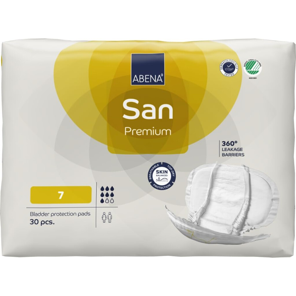 Abena White San Premium Size 7 Incontinence Pad, 2100Ml Absorbency, Case Of 4 Packs,
