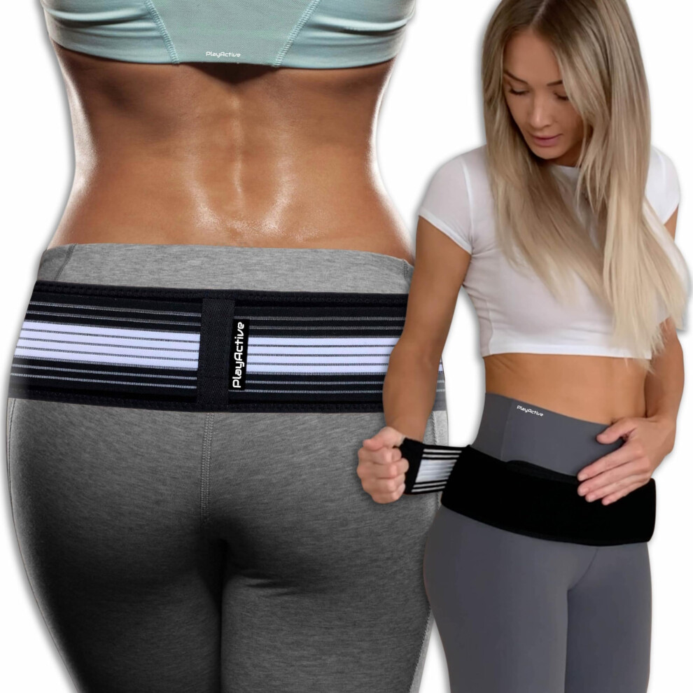 Playactive Sacroiliac Si Joint Hip Belt - Lower Back Support Brace For Men And Women - Hip Braces For Hip Pain - Pelvic Support Belt - Trochanter Bel