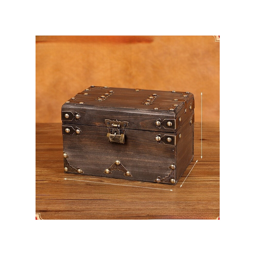 (Gray Lock) Organizer Vintage Wooden Box With Latch For Desktop Decoration Gift Storage-image-OPC-PHFTVM8-NEW