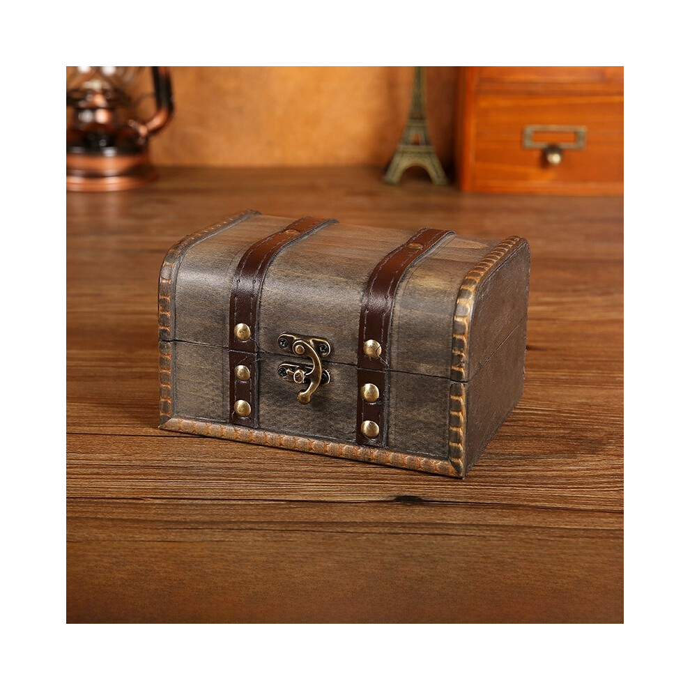 (Aged Gray Buckle) Jewelry Wooden Storage Box With Lid For Necklace Decoration Organizer Earring-image-OPC-PHFTVT5-NEW