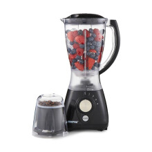 (Black) Geepas 550W 2 in 1 Food Jug Blender with 1.5L BPA Free Jar and 4 Stainless Steel Blades