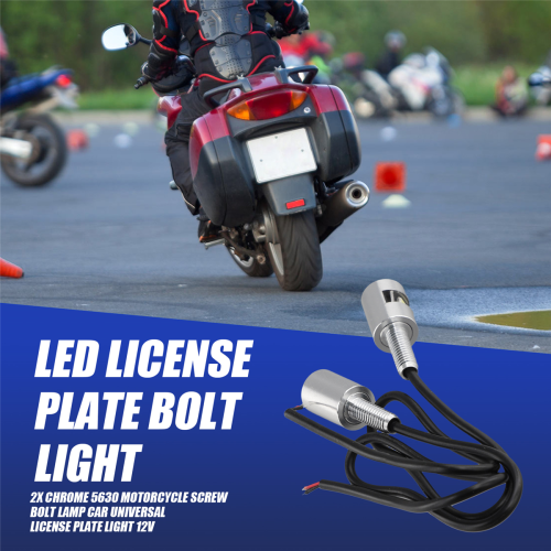 5630 Lampada a vite per moto, luce targa universale per auto 2