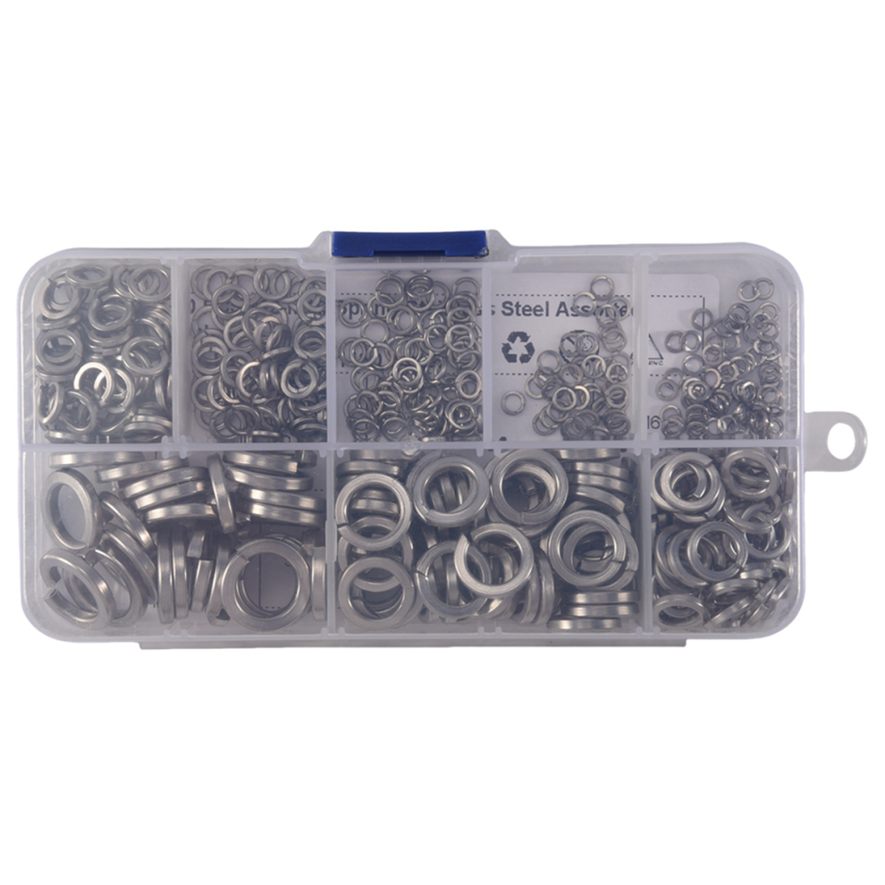 304 Stainless Steel Spring Lock Washer Set (410-Pcs,8-Size)-image-OPC-PGZXDTT-NEW