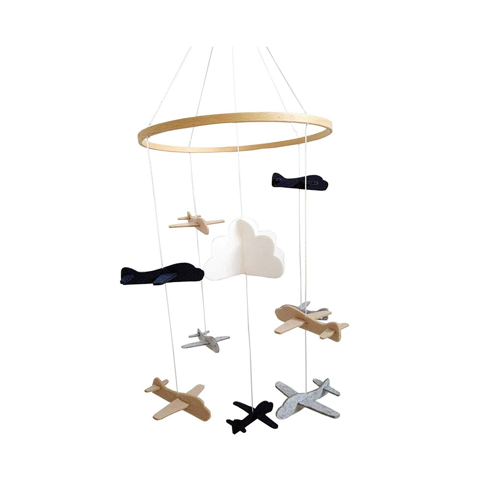 Crib Mobile Airplanes & Cloud Nursery Decoration For Grey/White Sem Marca