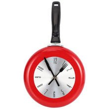 Wall Clock Metal Frying Pan Design 8 Inch Clocks Kitchen Decoration
