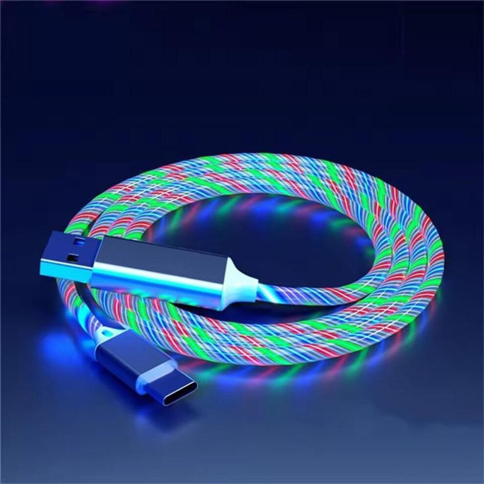 (Multicolor, Typec) Glowing Led Usb 3 In 1 Cable Phone Fast Charging Charger Luminous Type C Cable For Xiaomi Iphone Phone Accessories Light 4256886289572