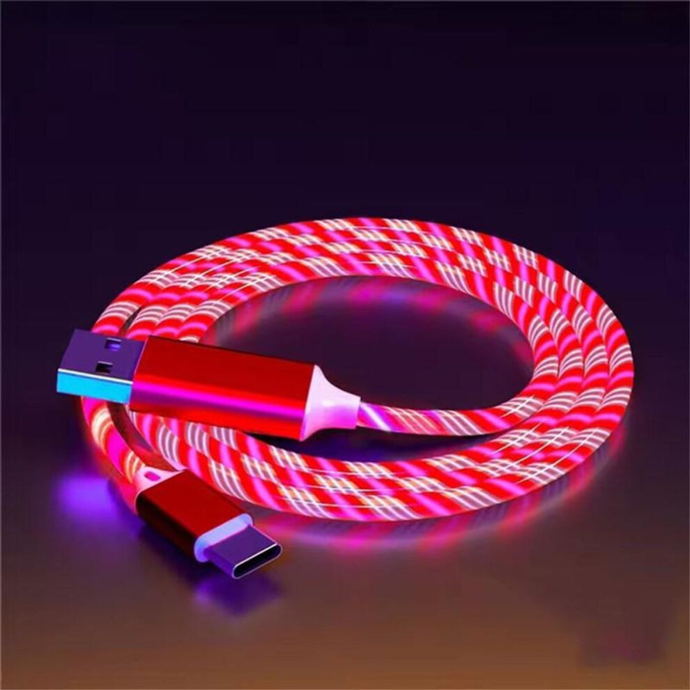 (, Typec) Glowing Led Usb 3 In 1 Cable Phone Fast Charging Charger Luminous Type C Cable For Xiaomi Iphone Phone Accessories Red/Light 4256886295276