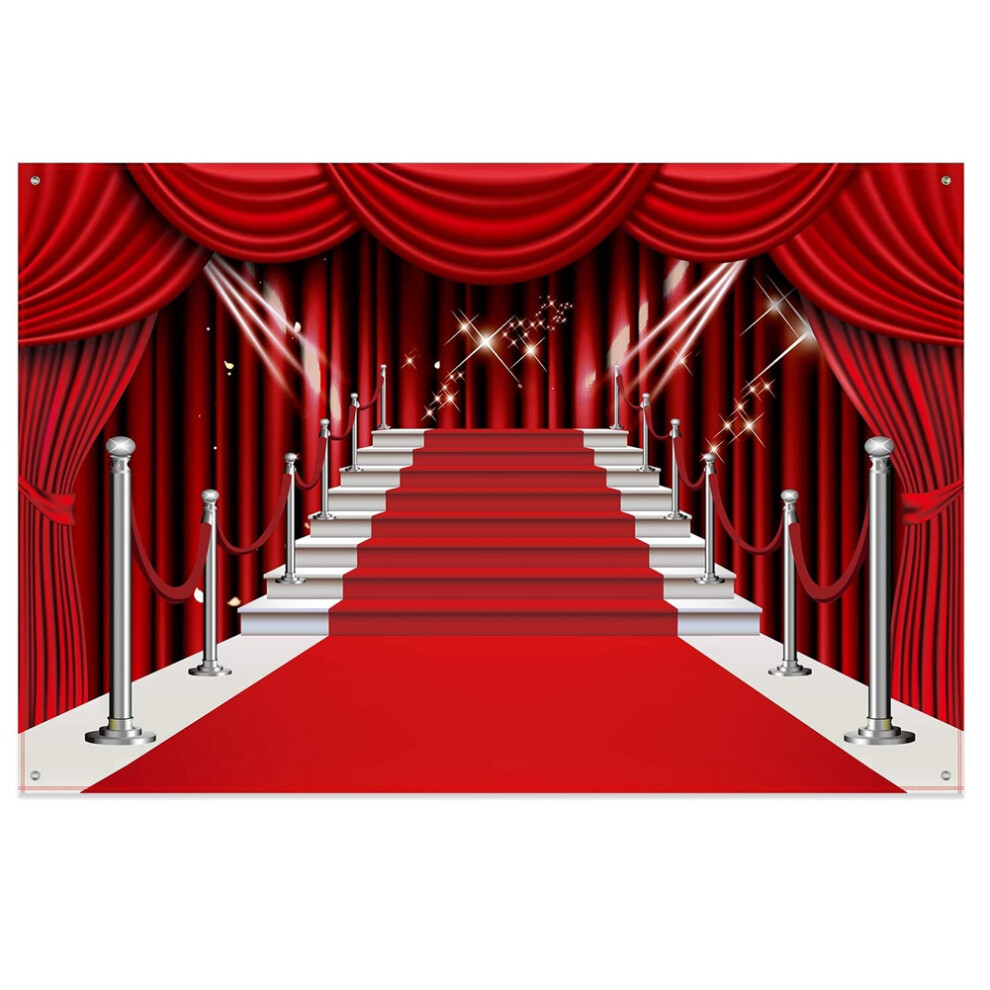 Curtain Backdrop Banner, Large Carpet Fabric Photography Photo Background Studio Prop For Decorations Red 4852404153587