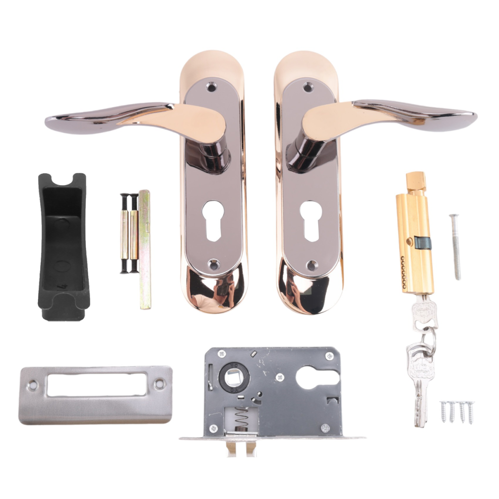 Indoor Household Door Handle For Home With Security Lock Key Set Aluminum Alloy 4853114347822