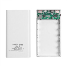 18650 Batterij Powerbank Box 5V 2.1A LCD-scherm 20000mAh Board voor 6X18650 DIY Powerbank Case (Wit)