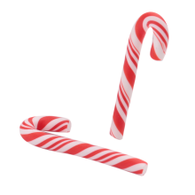 100 peças de bastão de doces de Natal vermelho e branco feito à mão em miniatura para decoração de casa, argila, aproximadamente 3,2 x 1 cm