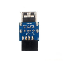 1Pcs 9-Pin Motherboard Zu Dual USB 2,0 Stecker Schwarz 2 Ports eine Weibliche Interne Header Adapter