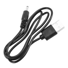 Cable USB negro de 3,5 mm x 1,3 mm, cable de carga, fuente de alimentación