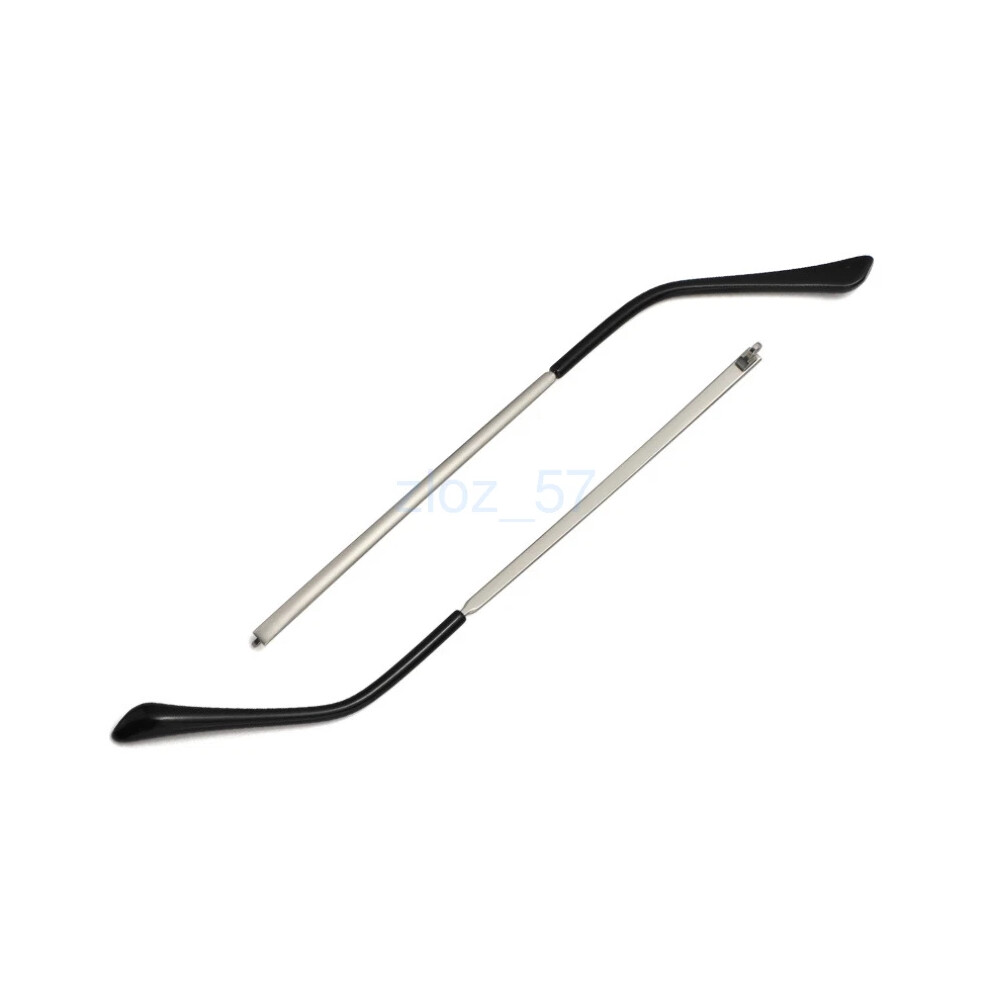 (Silver) 1pair Eyeglass temple accessories flat teeth 1 mm metal temples, universal