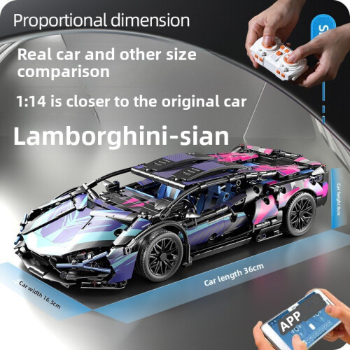(Static Version)Cyberpunk Lamborghini ferngesteuertes Auto Modellbausteine mit Beleuchtung 2