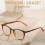 (Orange Leopard, +250) PC Big Frame Presbyopia Glasses Spring Hinge Reading Glass 6