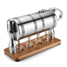 (Steam engine, One size) In Stock Full Metal Startable Steam Engine Model Engine Retro With Heating Boiler K-005 Large Boiler Model