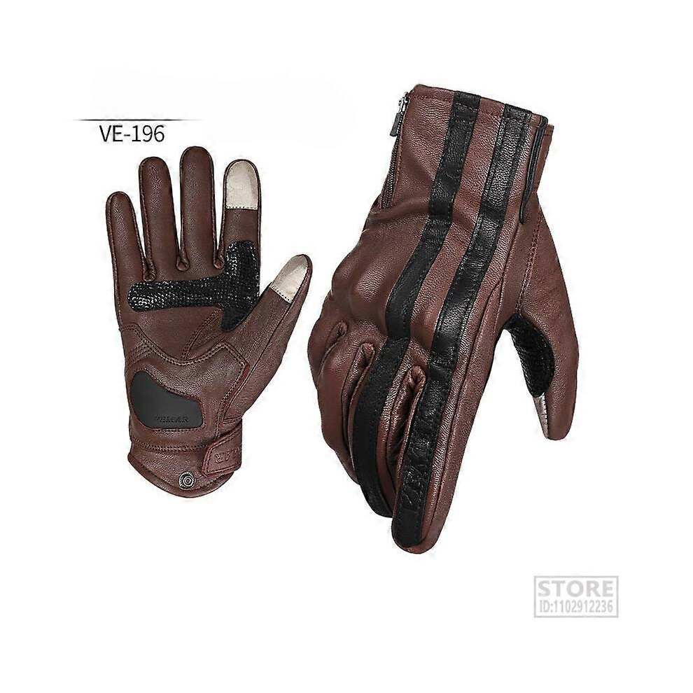 (Xl, ) Moto Cross Gloves Retro Guantes Motorcycle Bmx Race Mtb Bike Accessories Glove Motorcyclist Luvas Gift For Men Brown 4909775829280