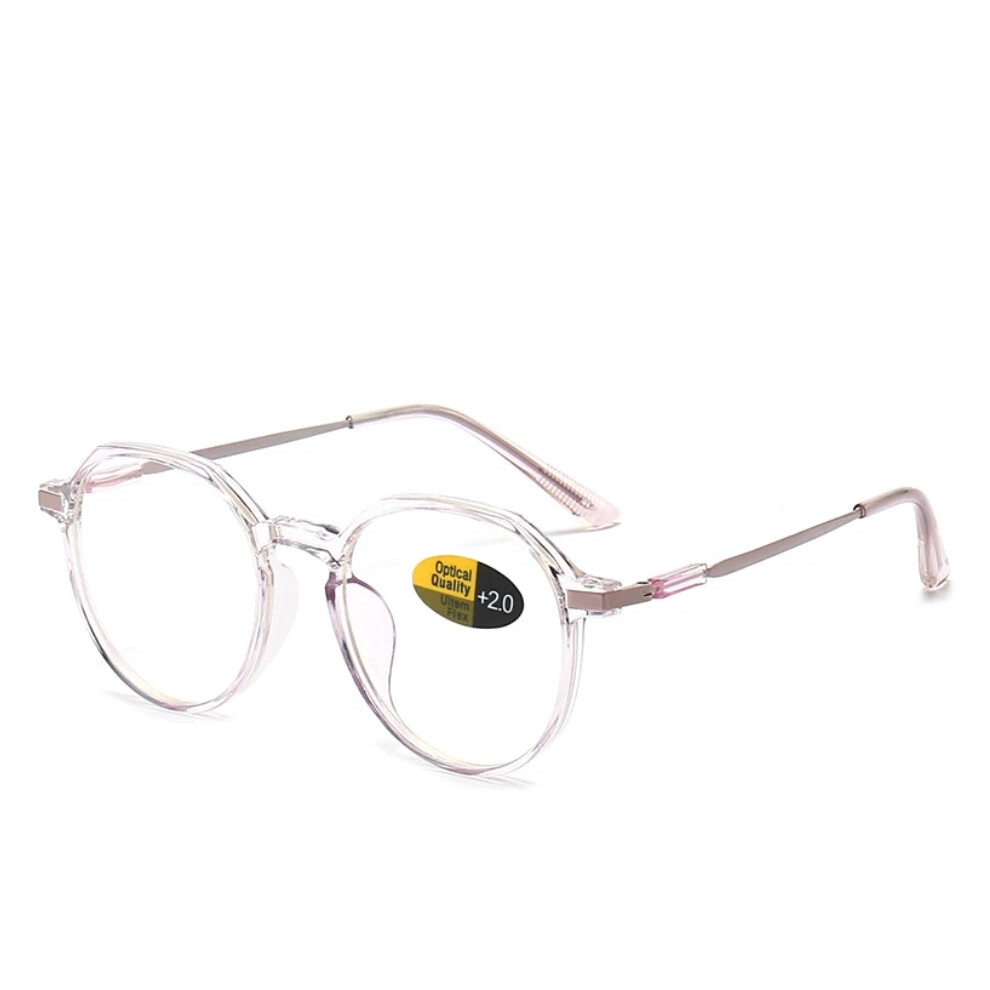 (Purple, +1.50 strength) Simple Round Shades Reading Glasses Anti Blue Light