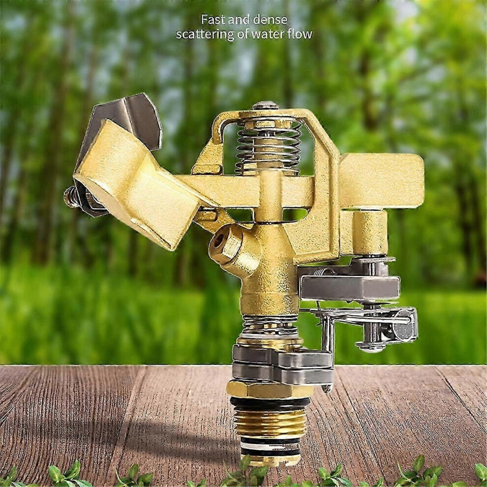 Kikidex (As Show, One Size) Outdoor Water Sprinkler Compatible With Yard Lawn Sprinkler With Brass Sprinkler Head Tripod Hose Sprinkler 360