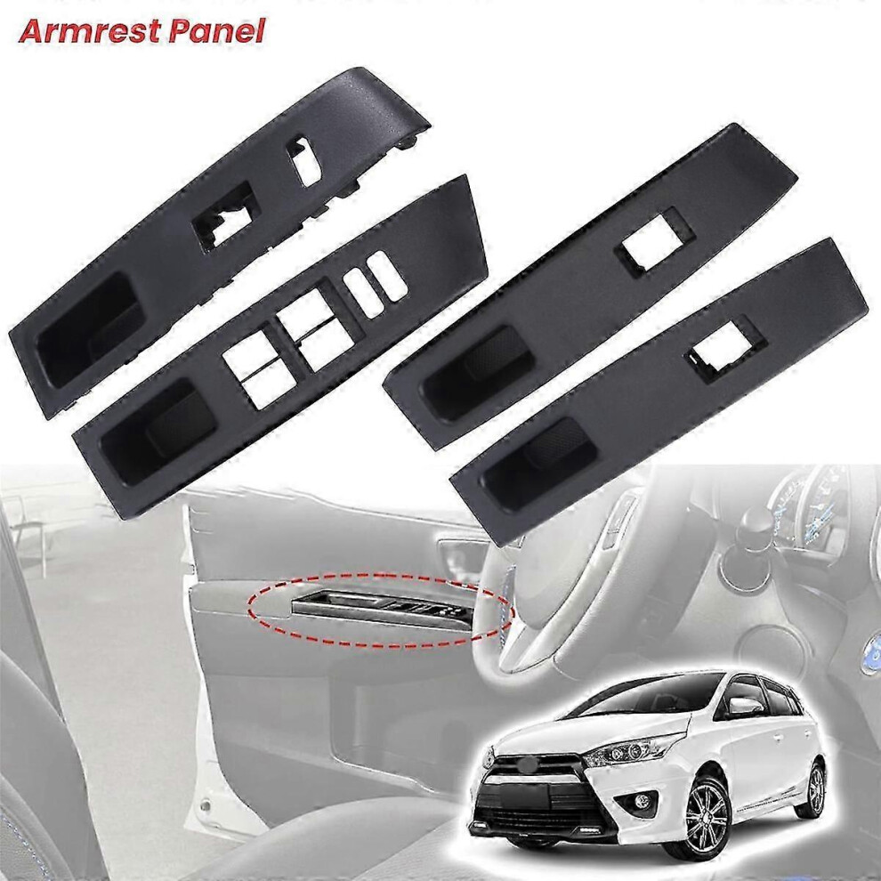 (As Show, One Size) Car Front Rear Lh&Rh Armrest Upper Panel Compatible With Vitz Yaris 2010-2014 Lhd 74231-52660-C0, 74232-52550-C 4909775890570