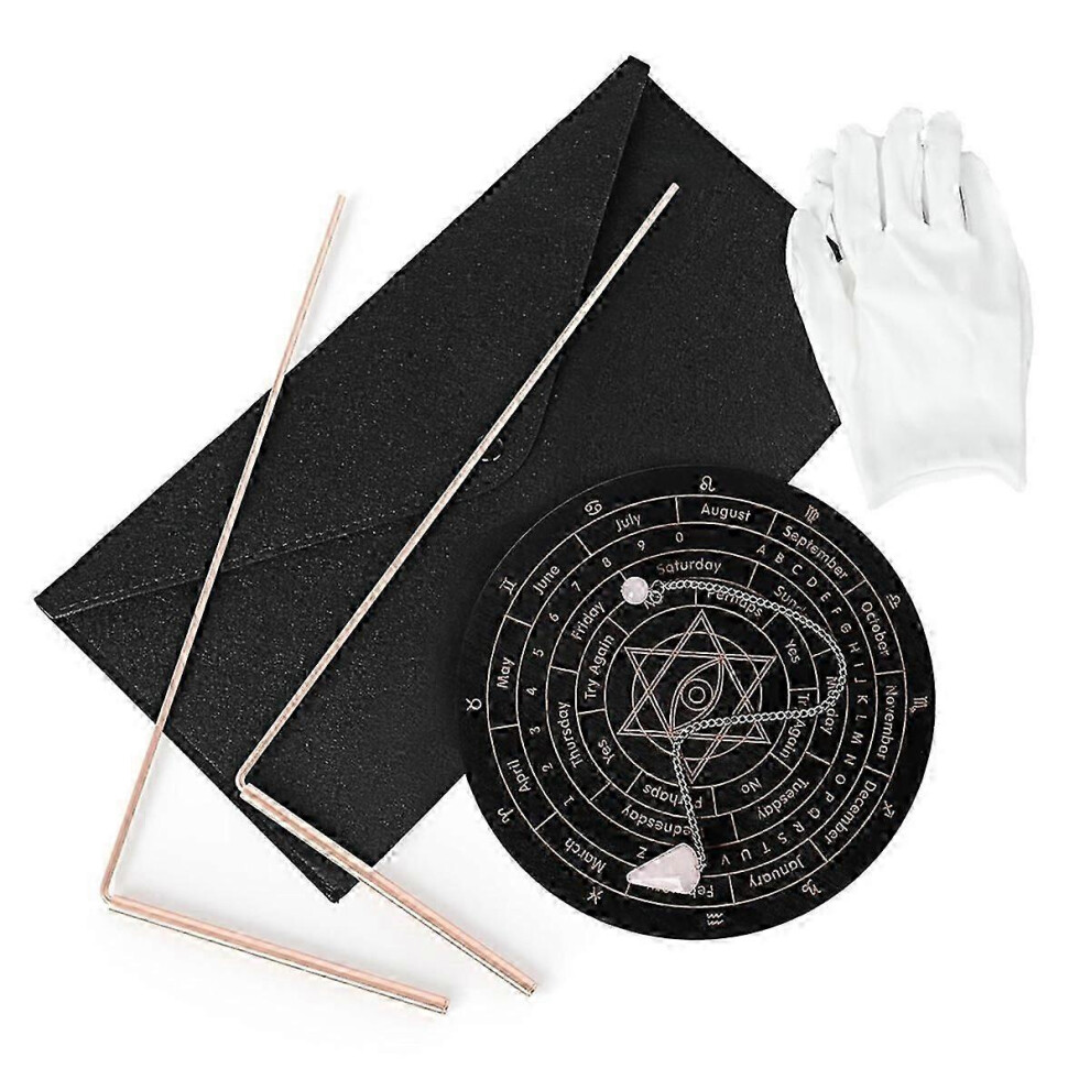 Kikidex (As Show, One Size) Pure Copper Dowsing Rods,Divining Rods With Pendulum & Divination Mat