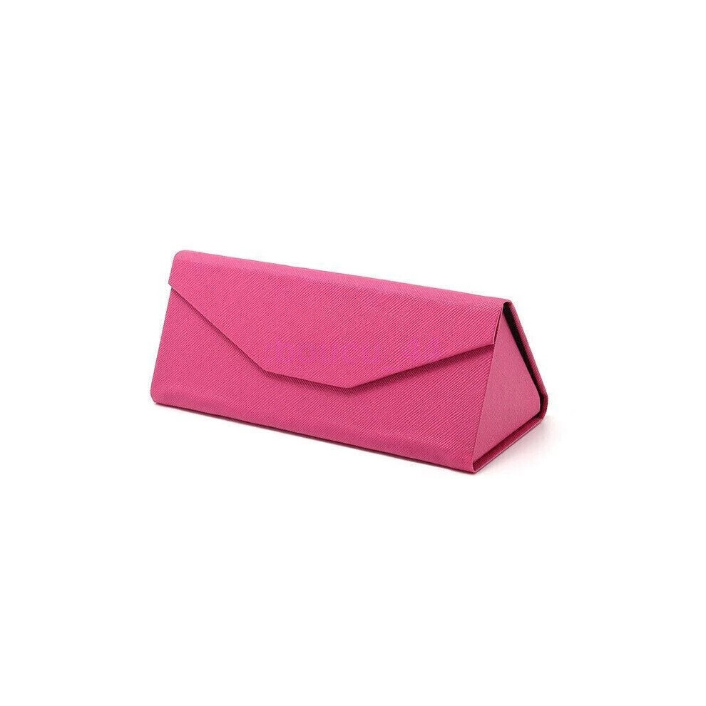 (Hot Pink) Portable Hard Glasses Box Eyeglass Case Sunglasses Eyewear Protector Boxs