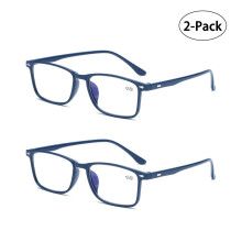(Blue, 2.00) 2*Unisex Reading Glasses Men Women Anti Blue Light Reader 1.0 1.5 2.0 2.5 3.0