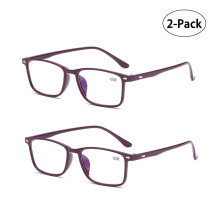 (Purple, 2.50) 2*Unisex Reading Glasses Men Women Anti Blue Light Reader 1.0 1.5 2.0 2.5 3.0