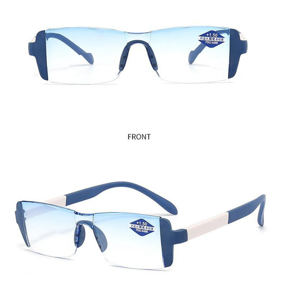 (Blue, 1 Piece Pack) Bifocal Men Women Stylish Tinted Reader Sun Bifocal Reading Glass +1.0~+4.0-image-OPC-PHFVKJT-NEW