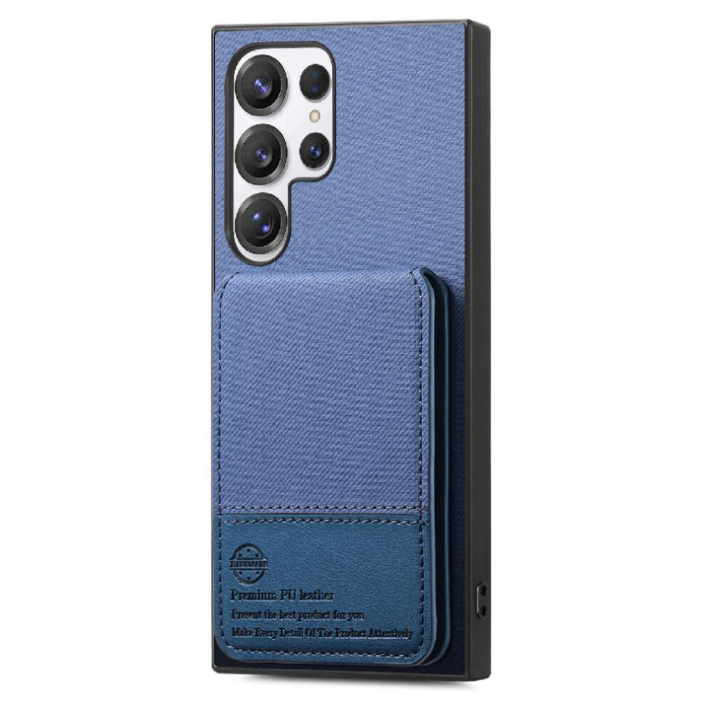 (Blue) Case For Samsung Galaxy S22 Ultra Rfid Blocking Leather Case Shockproof Wallet Blue 764563534784