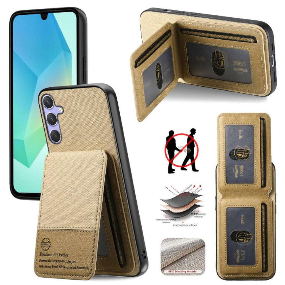 (Yellow) Case For Samsung Galaxy A16 Shockproof Rfid Blocking Wallet Leather Case Yellow 764563535088