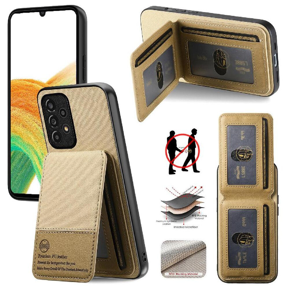 (Yellow) Case For Samsung Galaxy A33 5G Shockproof Rfid Blocking Wallet Leather Case Yellow 764563535378
