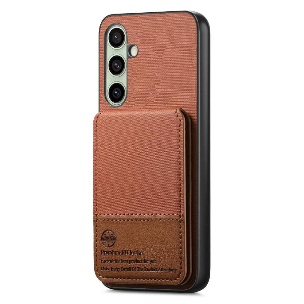 (Brown) Case For Samsung Galaxy S24 Fe Wallet Leather Case Rfid Blocking Shockproof Brown 764563535477