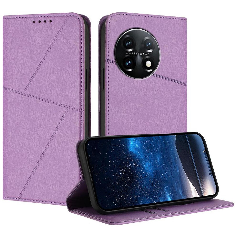 (Purple) Case For Oneplus 11 With Card Slots And Kickstand Shockproof Cover Anti-Fingerprint Matte Texture Purple 764563535866