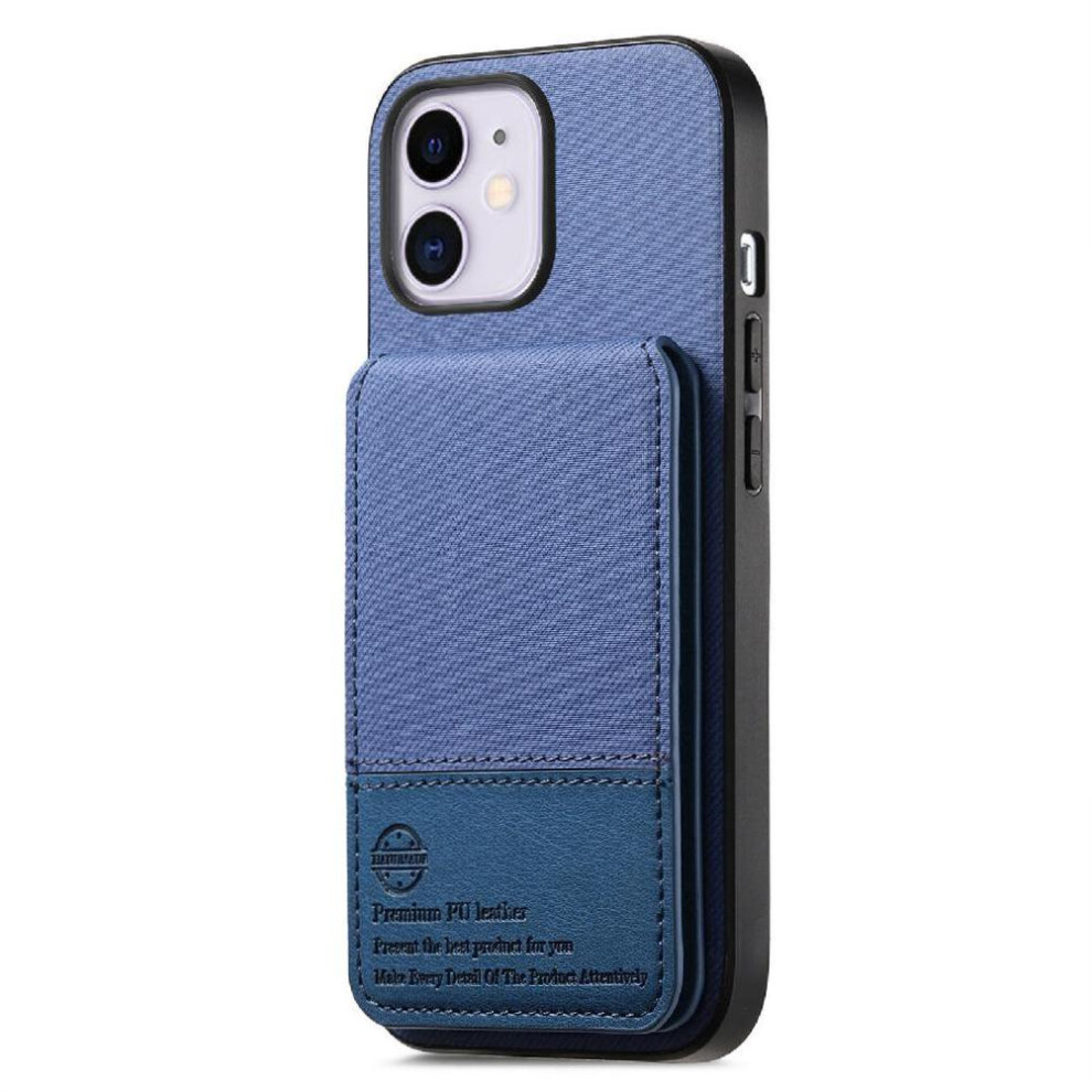 (Blue) Compatible With Iphone 13 Case Rfid Blocking Leather Case Shockproof Wallet Blue 764563536771