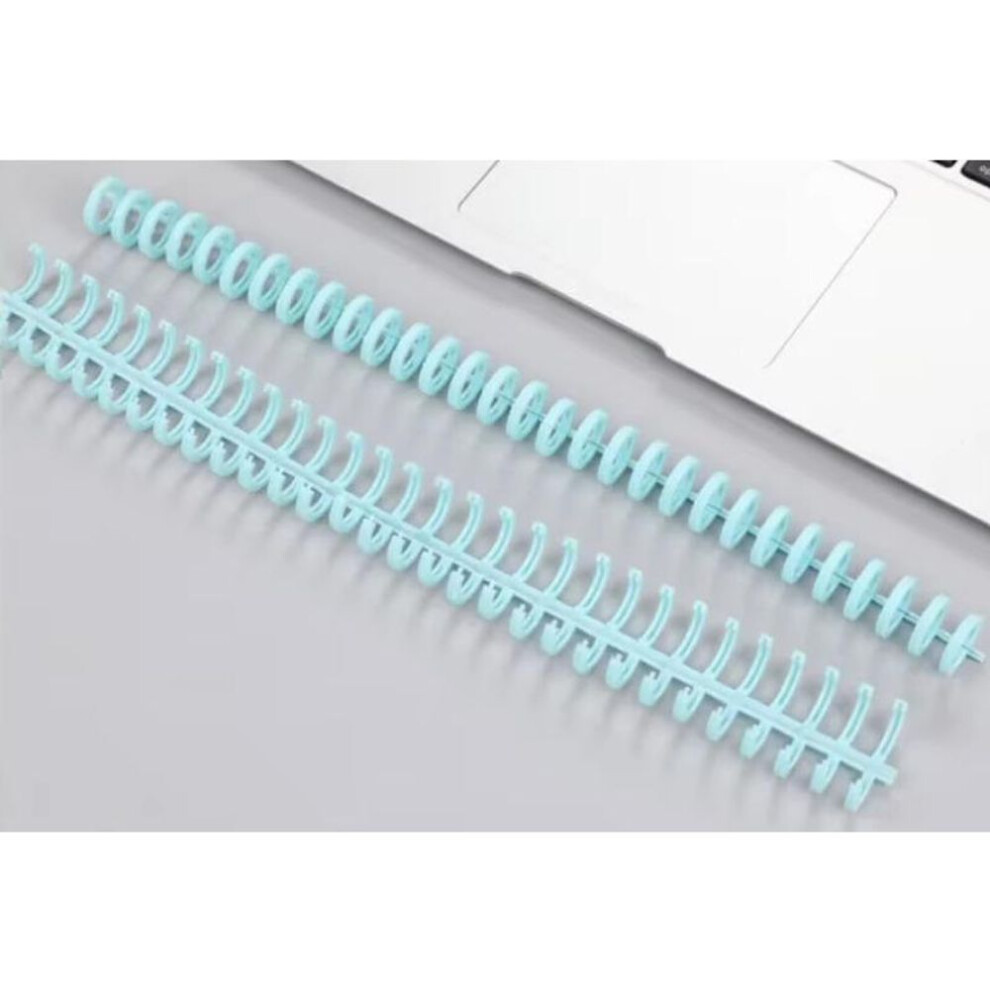 (blue) 30-hole Macaron Color Plastic Binder Ring Cuttable Homemade Diy Loose Leaf Notebook Scrapbook Journal Coil Book Binding Ring