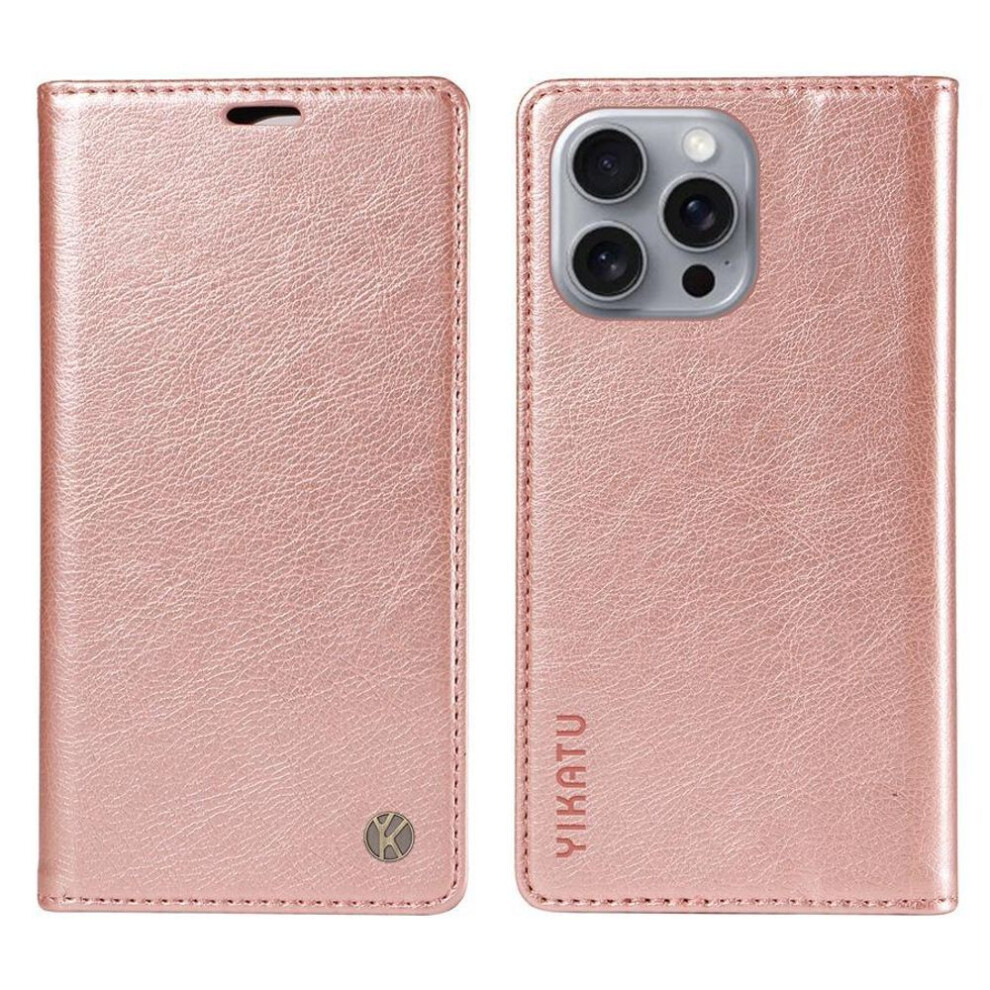 (rose gold, iPhone 11 Pro) Premium Leather Strong Magnetic Phone Case For Iphone 16 Pro Max 16e 16 Plus 15 Pro 14 13 12 11 Xr 7 8 Plus Se Kickstand Wallet Case With Card Slots