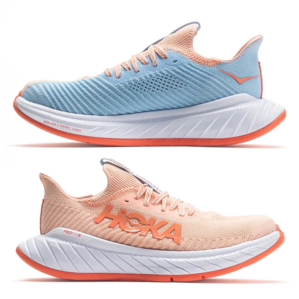 (Pink, UK8/EU42) HOKA ONE ONE Carbon X3 Radiant Unisex Running Shoes Jogger Sports Trainers Gym Sneakers Wear-resistant