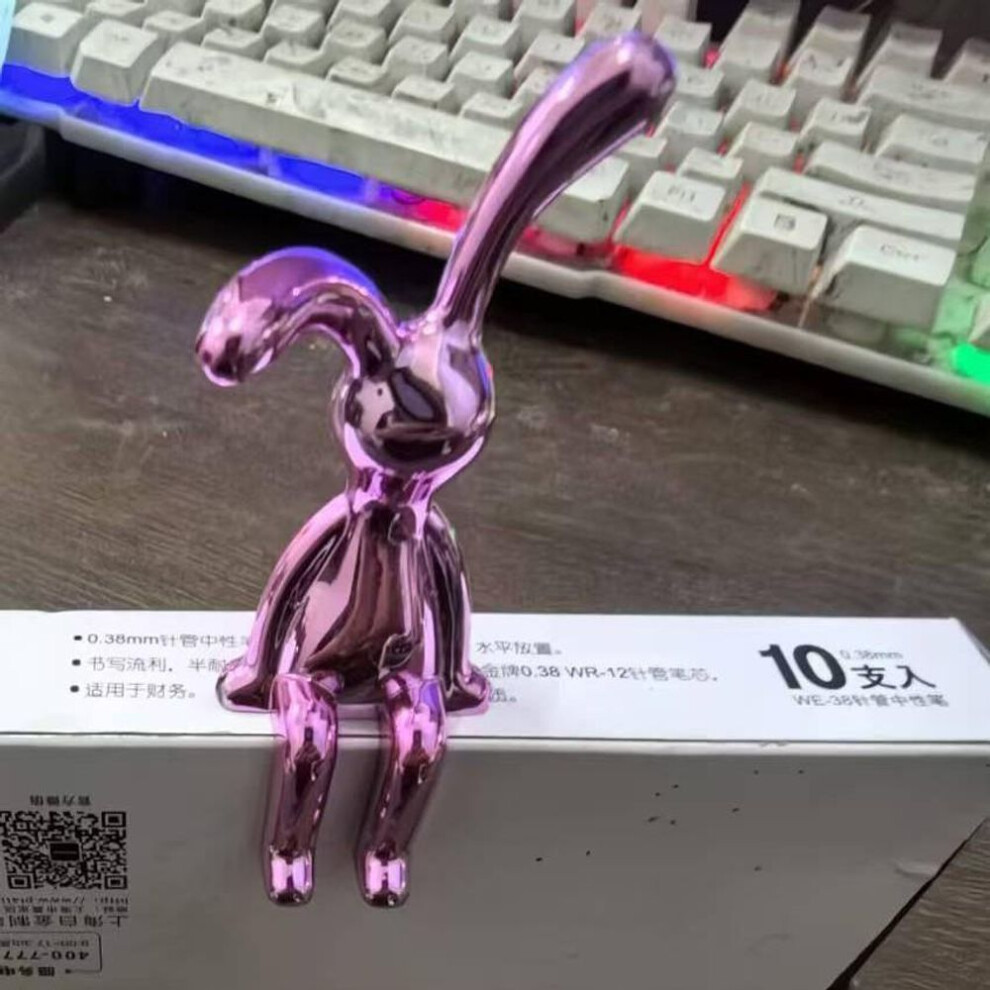 (rose gold, Sitting) Nordic Modern Electroplated Creative Rabbit Figurine Luxury Home Decor Ornament For Living Room, Car, And Tv Cabinet