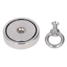 (As show, One size) Salvage Strong Magnet Nickel Copper Coated NdFeB Magnet with Ring Buckle 250KG Pulling Force