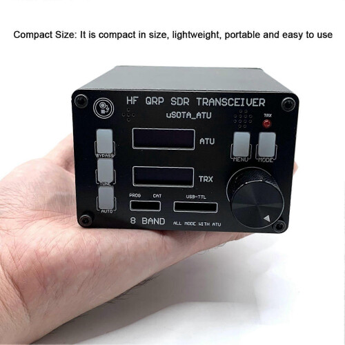 (As show, One size) USDX HF QRP SDR Transceiver 8 Bands PC Connection Stable Performance Transceiver 2