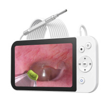 (As show, One size) 3.9mm Otoscope Camera with 5-inch IPS Screen 1080P HD Digital Otoscope Endoscope Intelligent Visual Ear Pickers for Kids and Adults with Memory Card M