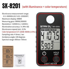 (As show, One size) Color Temperature Tester High Precise Illuminance Meter 0.5-300000LUX LED Illumination Test Meter Photographic Luminance Measuring Device