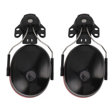 (As show, One size) Hard Hat Earmuffs Noise Blocking Hearing Protection Adjustable Helmet Ear Muffs for Construction Site Workers Black Red
