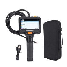 (As show, One size) Industrial Endoscope 360 Degree Rotation IP67 Waterproof Lens 5 Inch IPS Screen Handeld Inspection Camera with LED Lamp