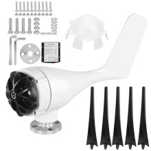 (As show, One size) 100W Wind Turbines Generator 5 Blades High Efficiency Power Supply for Boats Mobile HomesBlack 24V