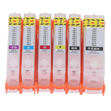 (As show, One size) 6Pcs Printer Ink Cartridge with Permanent Chip Eco Friendly 6 Color Refill Ink Cartridge Set 480 481
