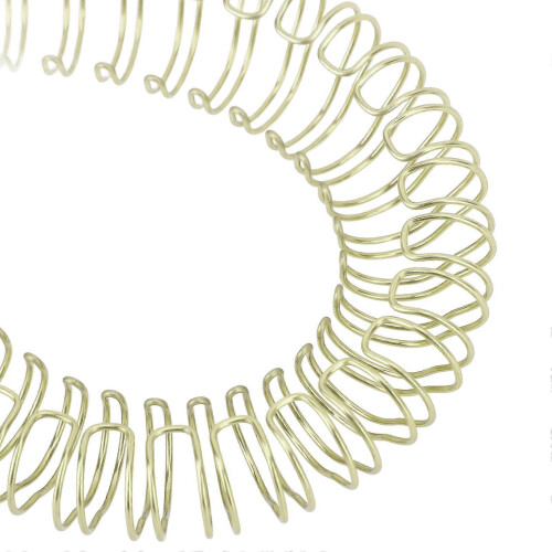 (As show, One size) 100pcs 9/16inch Wire Binding Spines 120 Sheet Capacity Spiral Double Loop Binding Twin Loop Wires Comb Binding Spines Light Gold 1