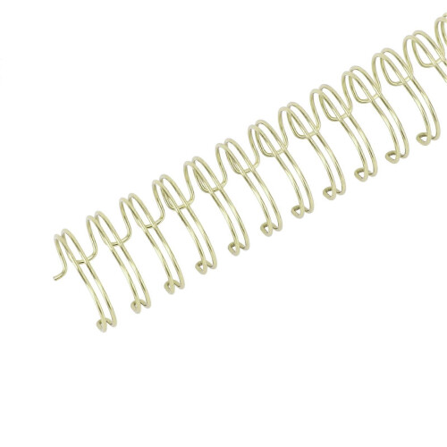 (As show, One size) 100pcs 9/16inch Wire Binding Spines 120 Sheet Capacity Spiral Double Loop Binding Twin Loop Wires Comb Binding Spines Light Gold 2